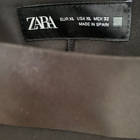 NWT Zara Black Tuxedo Pant with Satin Waistband (XL) - Picture 7 of 8